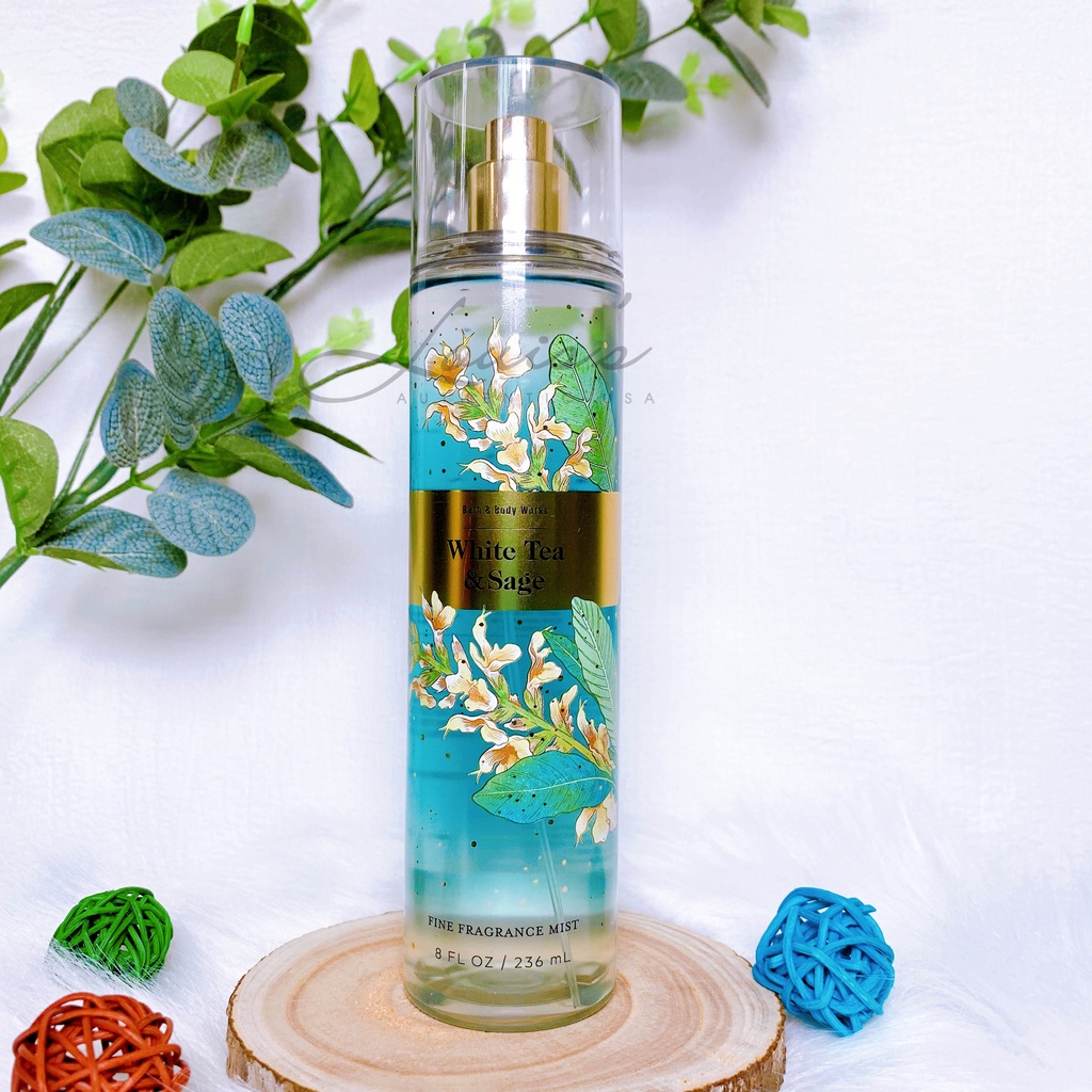 WHITE TEA & SAGE  - Body mist / Xịt thơm toàn thân Bath & Body Works Mỹ