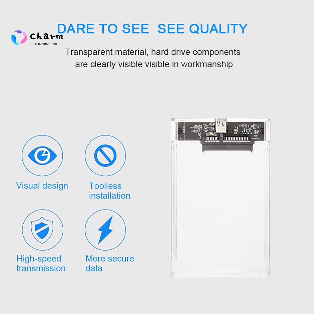 Hộp Đựng Ổ Cứng Ngoài 2.5 Inch Usb 3.1 Type-C Tốc Độ Cao Ốp | BigBuy360 - bigbuy360.vn