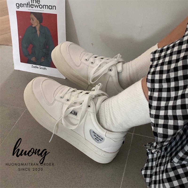 Giày Thể Thao Nam Nữ Ulzzang Đế Bánh Mỳ Vải Canvas