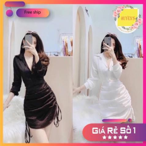 Váy sơ mi ôm body cực kỳ tôn dáng - Chất liệu lụa HQ cao cấp mềm mịn, không nhăn nhàu - Đủ size [Có Video]