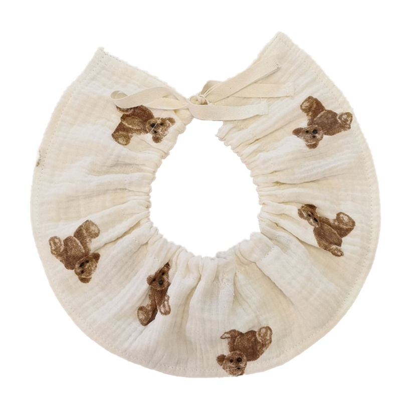 Yếm Ăn Cotton Mềm Mại Thoáng Khí In Họa Tiết Hoa Xinh Xắn Dành Cho Các Bé