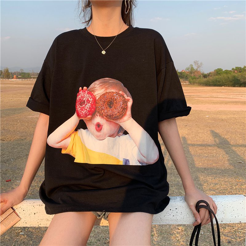 Áo Thun Ngắn Tay Cổ Tròn In Hình Chân Dung Thời Trang Mùa Hè Dành Cho Nữ