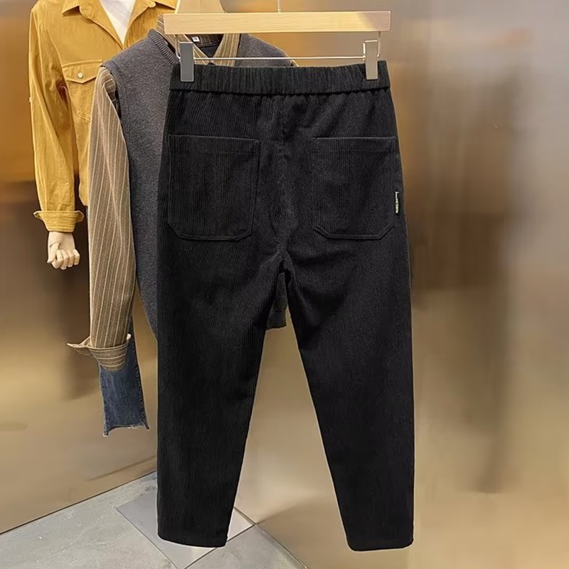 Quần Tây Vải Nhung Màu Trơn Phong Cách Retro Thời Trang Thu Đông Cho Nam Size 28-38