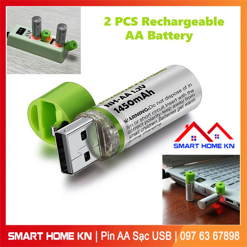 Pin sạc aa tự sạc qua cổng USB tiện dụng dùng cho chuột không dây đồ chơi trẻ nhỏ, bảo vệ môi trường