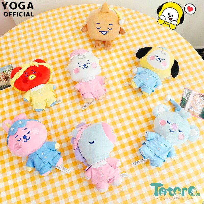 Thú Bông và móc khóa bông BT21 mặc đồ ngủ