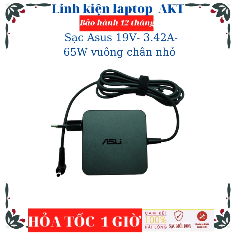 Sạc Laptop Asus 19V- 3.42A- 65W vuông chân nhỏ Zenbook 14 UX21 UX31A UX32A M509 X509 X509J X545 X509JA UX301 UX302