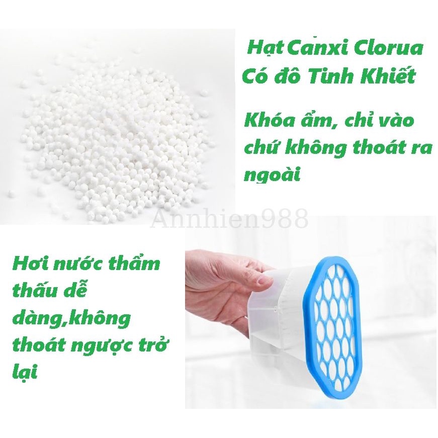 Combo 6 Hộp hút ẩm tủ quần áo phòng ngủ khử mùi nấm mốc chống nồm dạng hạt thơm mát hando 450ml