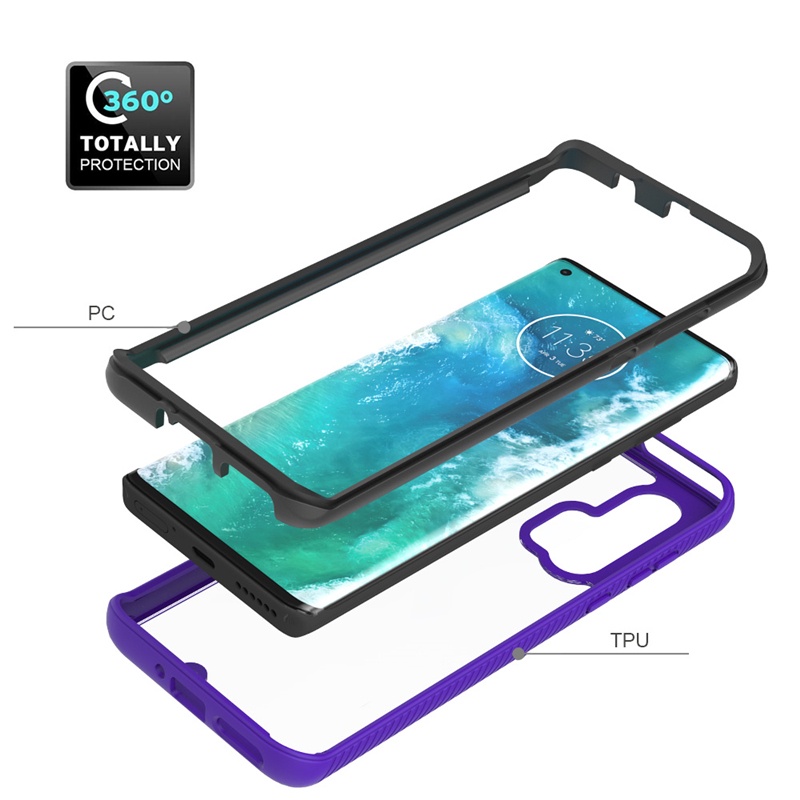 Ốp Điện Thoại 2 Trong 1 Chống Sốc Bảo Vệ 360 Độ Cho Motorola Moto E6s 2020 Edge Plus G Fast G Power G Stylus