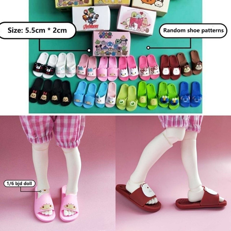 Giày Búp Bê bjd 5.5x2cm Tỉ Lệ 1 / 6 Xinh Xắn