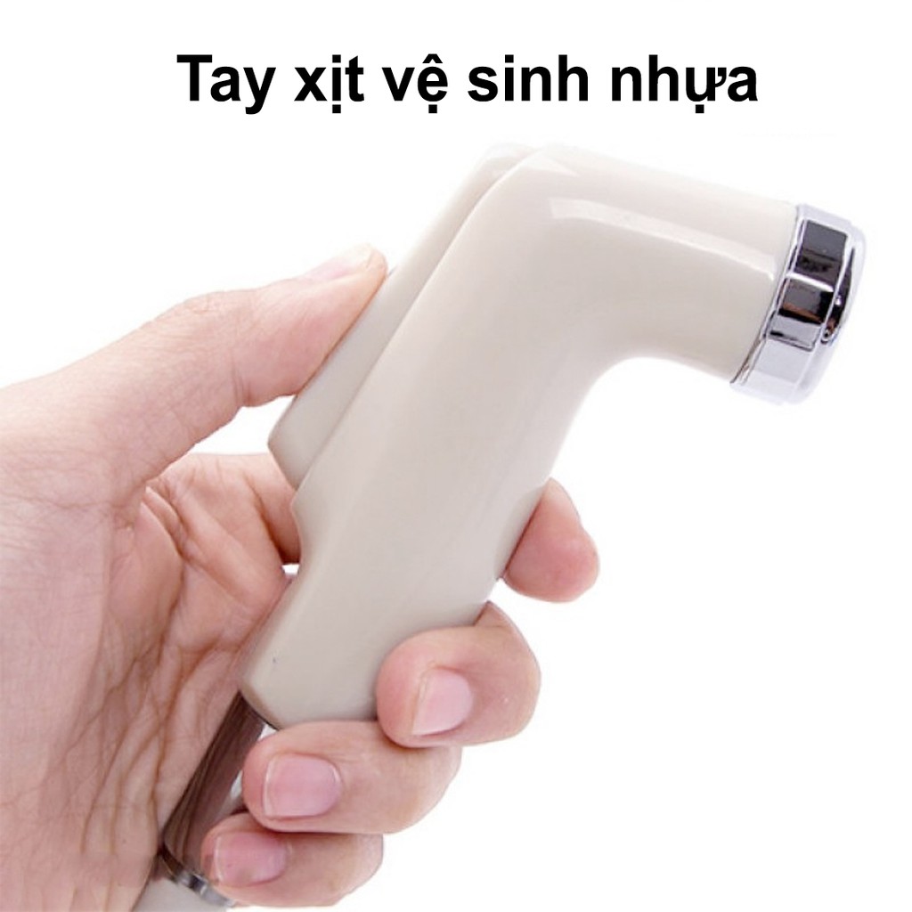 [Có bán lẻ đầu xịt] Vòi xịt vệ sinh nhựa, dây dài 1,2m có đầy đủ ốc vít