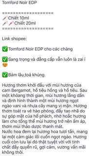 [Mẫu thử] Nước hoa Nam Tom ford Noir