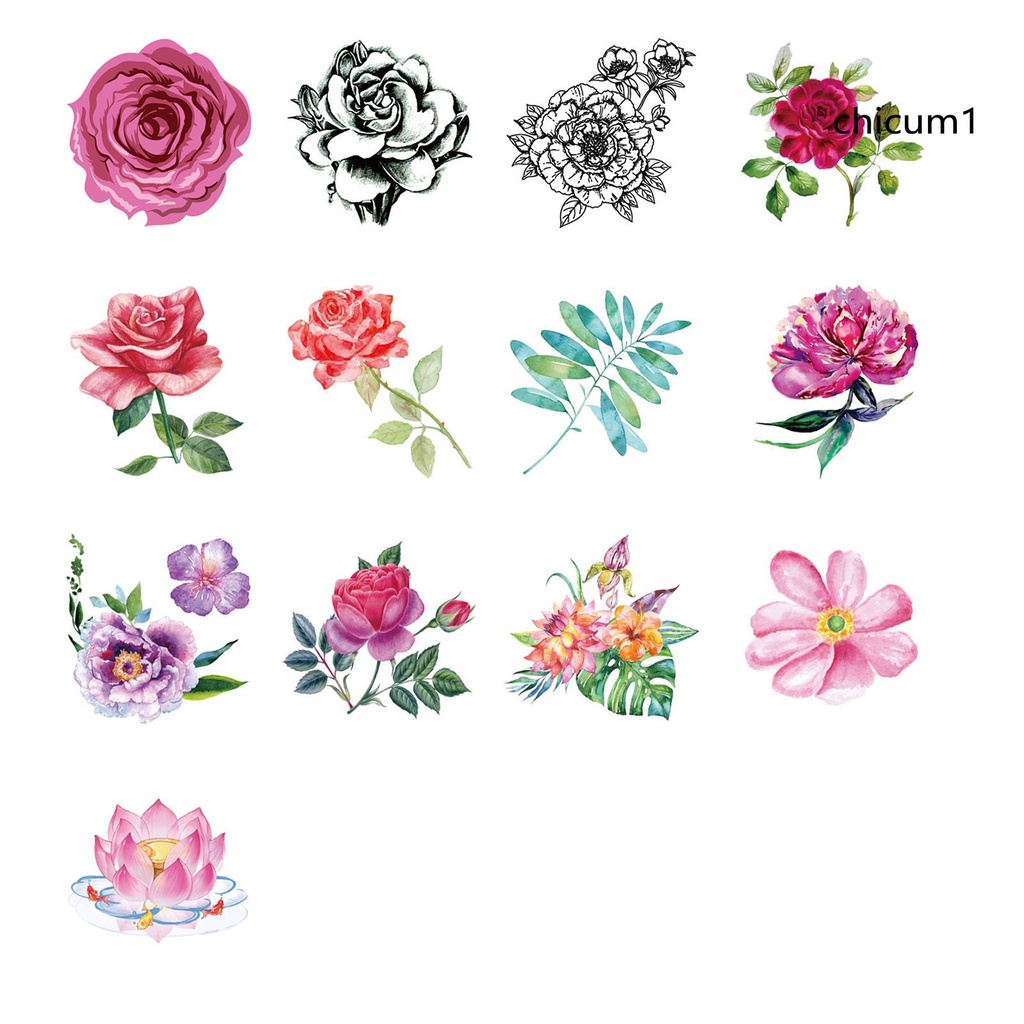 Hình Xăm Dán Tạm Thời Trang Trí Cơ Thể Hình Hoa Chống Thấm Nước Lâu Trôi