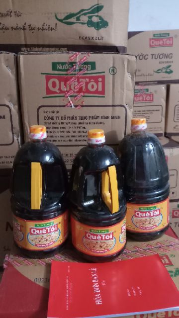 combo 3 can NƯỚC TƯƠNG xì dầu QUÊ TÔI 2 Lít