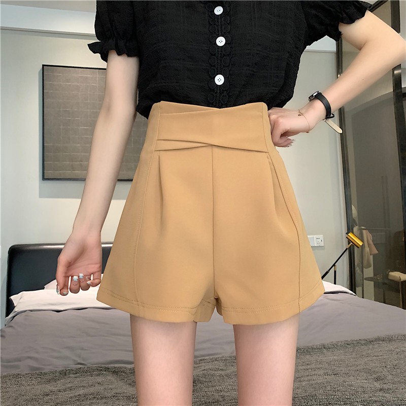 Korean version of all-match cross-display slim slim wide-leg pants women