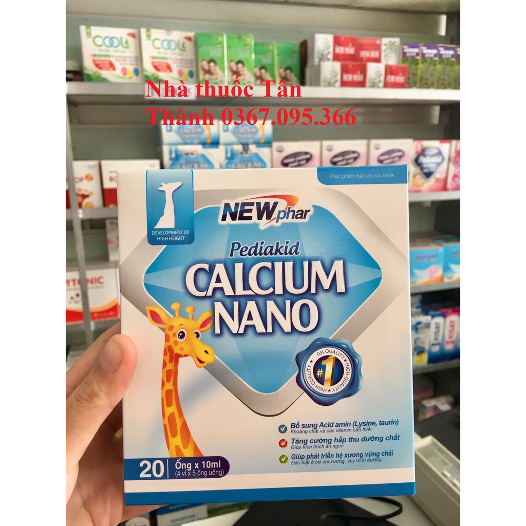 (✅Chính hãng) Canxi ống Pediakid calcium nano, canxi cho bé ăn ngon ngủ tốt
