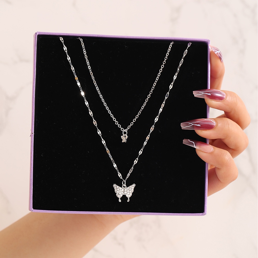 iF YOU Vòng cổ Mặt Hình Bướm Đính Ngọc Trai Thời Trang Cho Nữ