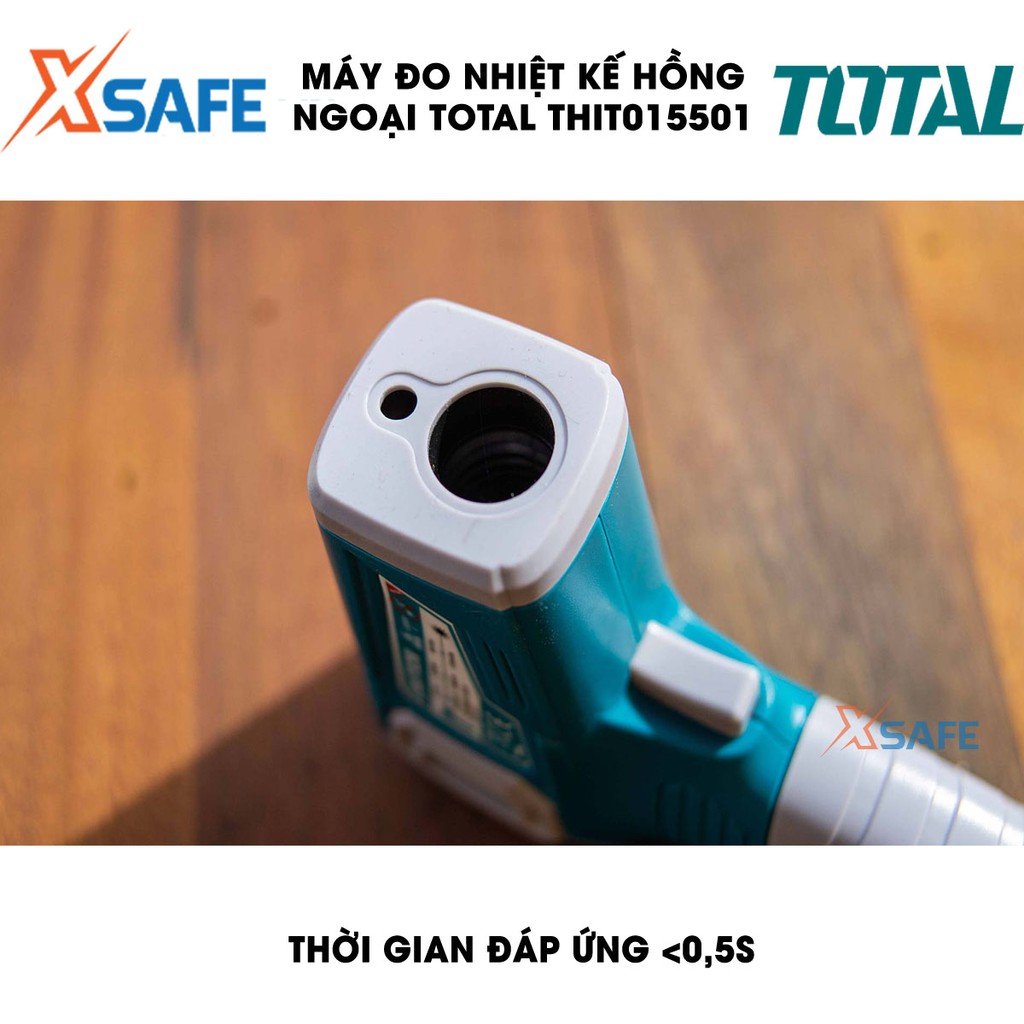 Nhiệt kế hồng ngoại TOTAL THIT015501 màn hình hiển thị màu Máy đo nhiệt cầm tay tự động tắt nguồn, có đèn nền