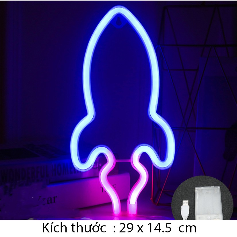 Đèn neon led trang trí phòng - decor phòng ngủ - BinaShop -  Tặng kèm pin - Chủ đề vũ trụ