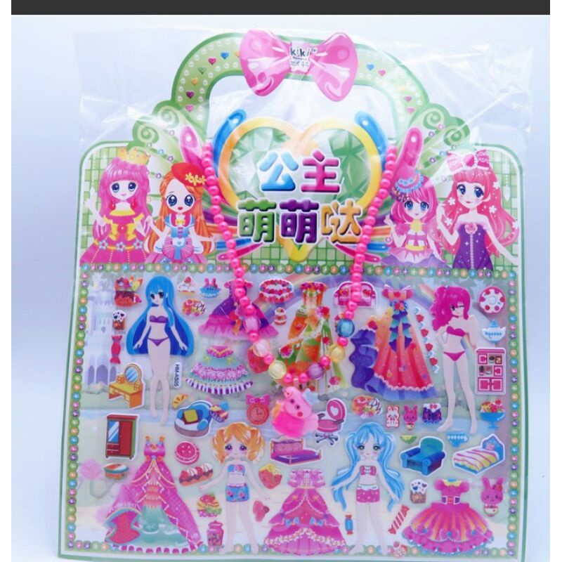 Sticker 3D Dán Công Chúa - Phối Đồ Kèm Phụ Kiện Siêu Yêu Cho Các Bé Gái Có Mặt Sau Tô Màu