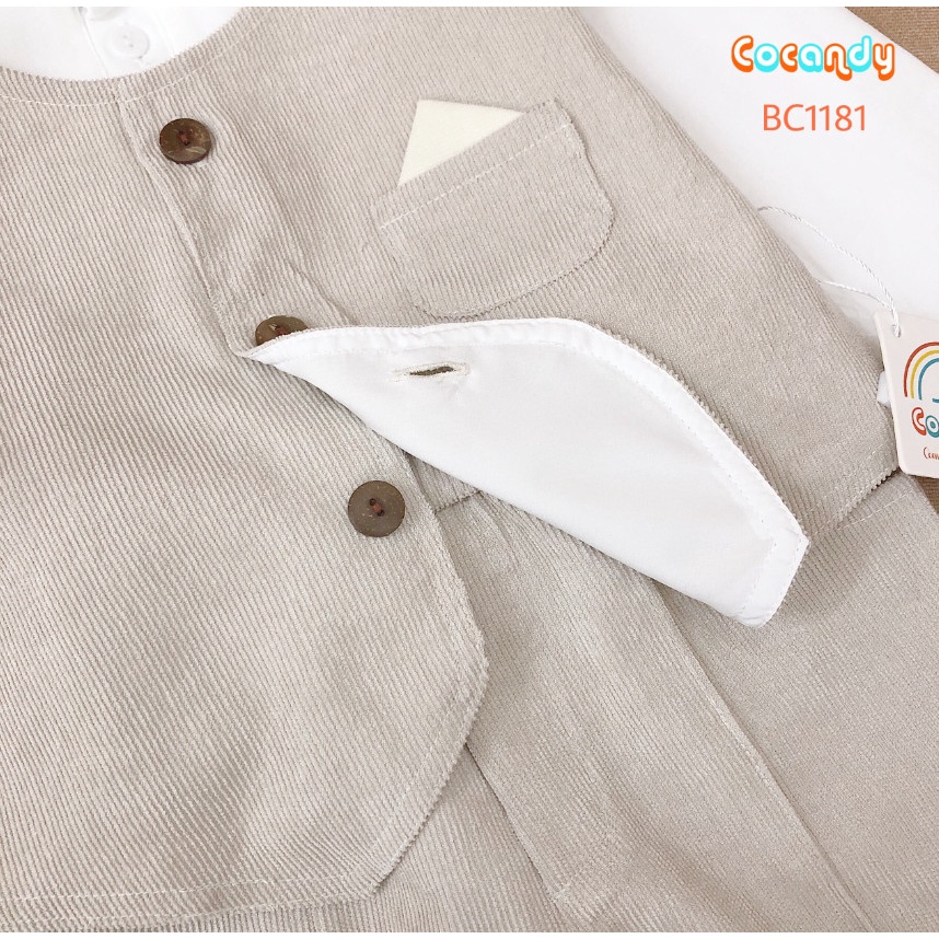 Set đồ cho bé -Bộ gile be và áo thun trắng có cổ dài tay cho bé của COCANDY mã BC118170, AT110100
