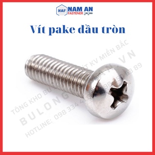 100 con vít bake đầu tròn inox 201 m6x15, vít bu lông đầu tròn inox 201 m6x15