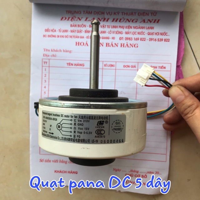 Quạt dàn lạnh pana DC 5 dây ,