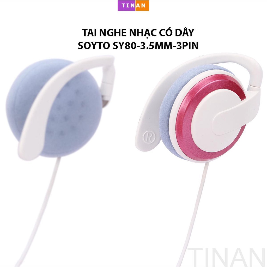Tai Nghe Thể Thao Có Dây Soyto, Jack3.5MM 3PIN, màu đen/trắng/đỏ