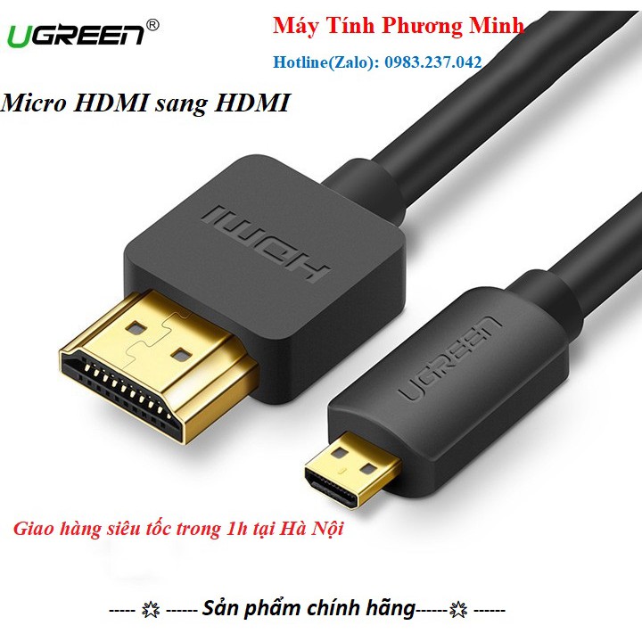 Cáp Micro HDMI to HDMI dài 3m cao cấp UGREEN 30104 - Hàng chính hãng bảo hành 18 tháng