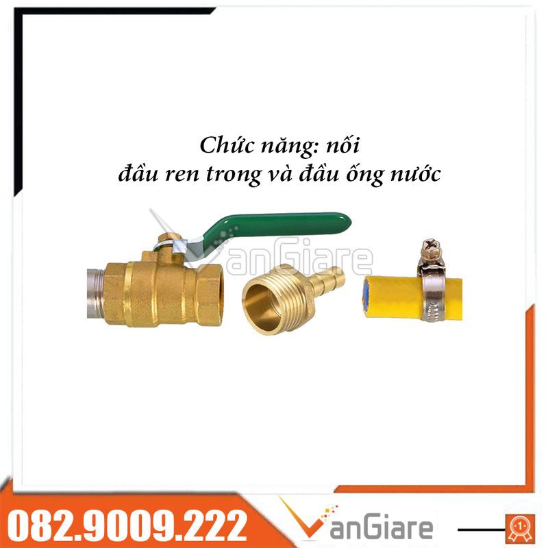 Nối đuôi chuột ren ngoài đồng thau 6mm 8mm 10mm 12mm 14mm 16mm 18mm 20mm