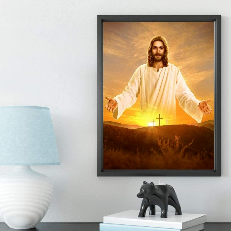 Bộ Dụng Cụ Làm Tranh Đính Đá 5D Họa Tiết Chúa Jesus Độc Đáo Kích Thước 30x40cm DIY Dùng Trang Trí
