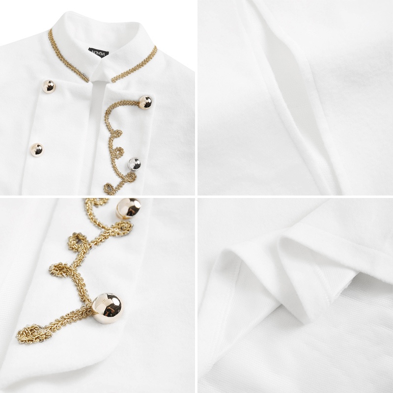 Áo choàng midi VONDA không tay màu trơn dạng thêu thời trang xuân thu thường ngày dành cho nữ | BigBuy360 - bigbuy360.vn