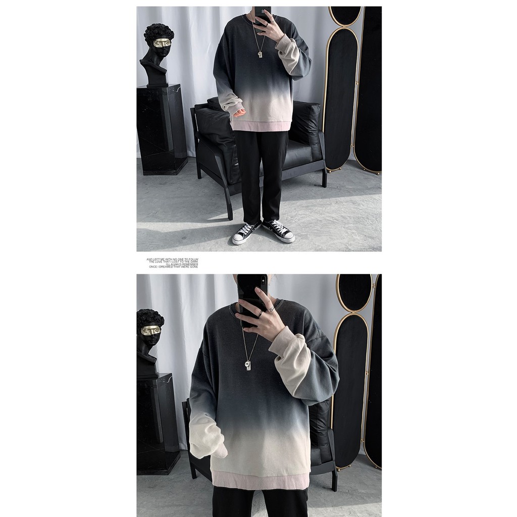 Áo thun tay dài Sweater form rộng UNISEX, áo sweater loang màu | BigBuy360 - bigbuy360.vn