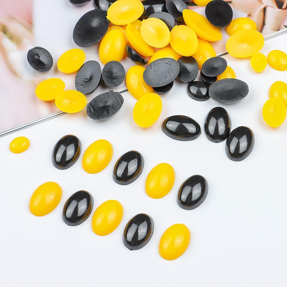 Set 100 Mắt Gấu Bông Bằng Nhựa Màu Đen / Vàng An Toàn Cho Bé