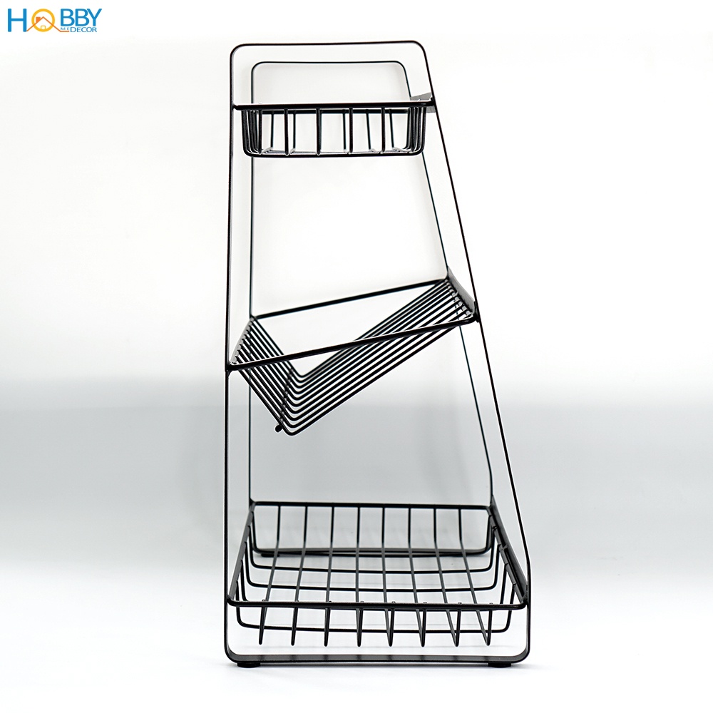 Kệ đựng gia vị chai lọ nhà bếp 3 tầng HOBBY Home Decor K3TD sơn tĩnh điện cao cấp
