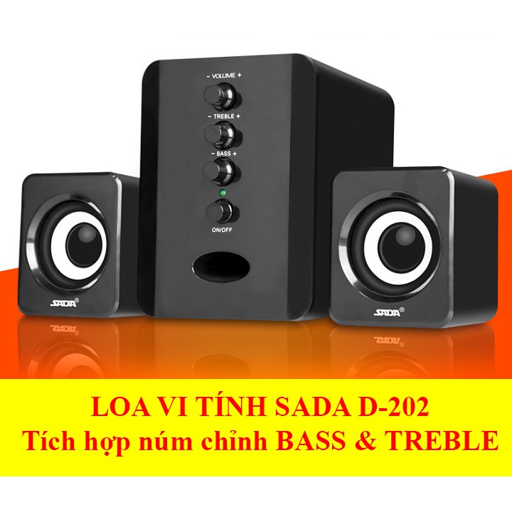 Loa Vi Tính, Máy Tính, Laptop, PC SADA D-202, Có Núm Chỉnh BASS Và TREBLE