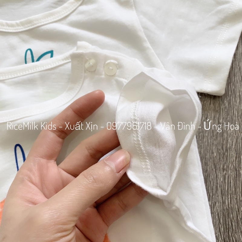 Bộ cotton cho bé trai bé gái cam xuất Hàn