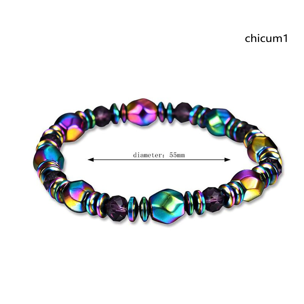 Vòng tay chuỗi hạt đá nam châm Hematite nhiều màu sắc hỗ trợ liệu pháp giảm cân giữ dáng thon gọn