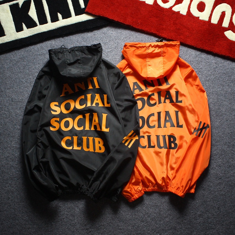 Áo hoodie mỏng chống nắng in chữ anti social social club cho nam và nữ