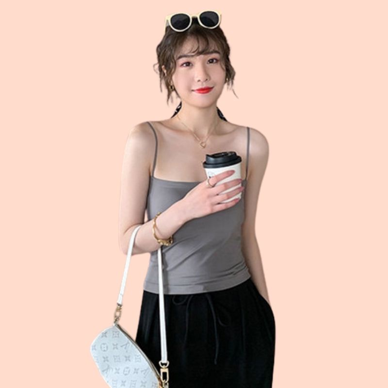 Áo 2 Dây Nữ Su Mền Mịn, Áo Bra 2 Dây Cotton Dán Dài [Có Mút Ngực Có Thể Tháo Rời] - 9998 Dài