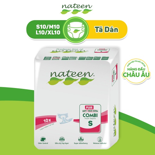 Tã Dán Người Lớn Nateen Siêu Thấm SIZE S 10 MIẾNG