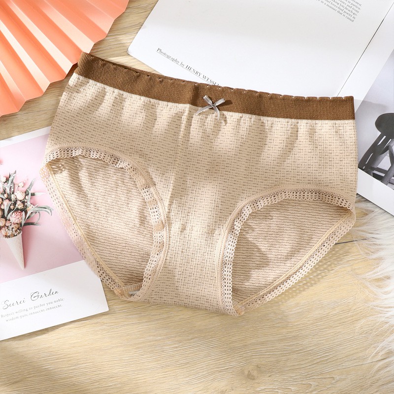Quần lót nữ cotton phối ren co giãn 4 chiều kháng khuẩn cao cấp QL3313
