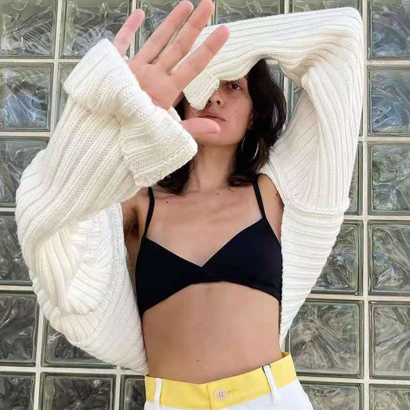 Áo khoác cardigan màu trơn kiểu hở phần trước dễ phối đồ sành điệu cho nữ