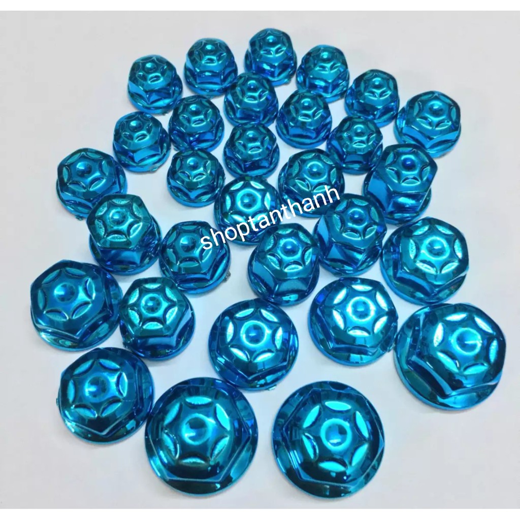 Bộ chụp ốc  gắn xe máy , xe điện , xe đạp  các loại - màu xanh ngọc