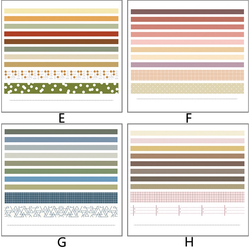 Bộ 10 Cuộn Băng Keo Washi Màu Sắc Macaron Trang Trí Sổ Tay Phong Cách Retro