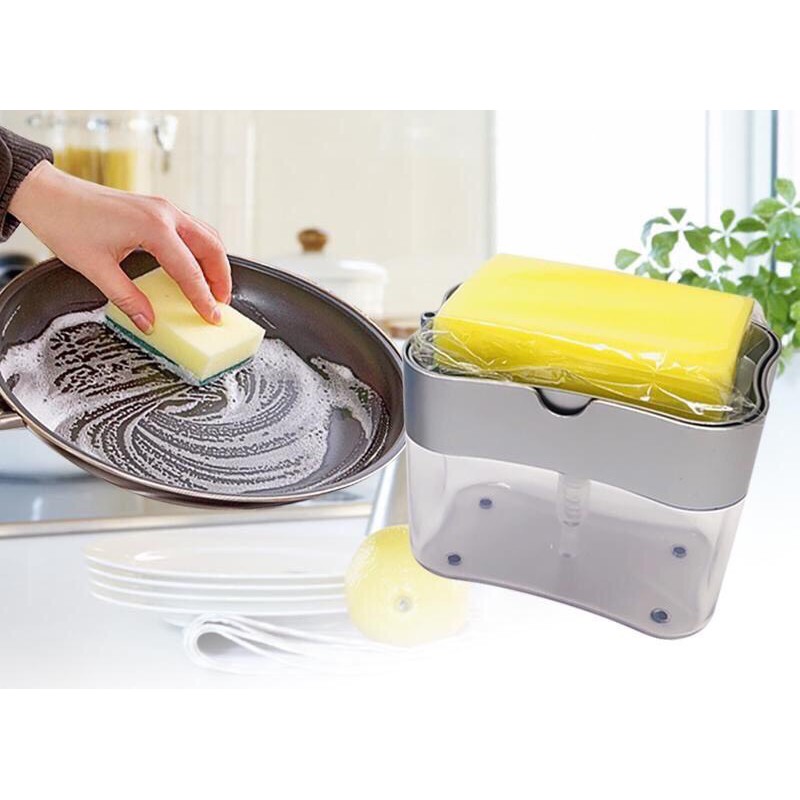 Hộp đựng nước rửa chén, xà phòng - Dụng cụ nhấn tự bơm nước rửa chén, xà phòng
