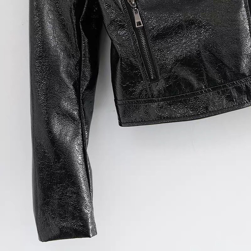 Áo khoác da ánh nhũ