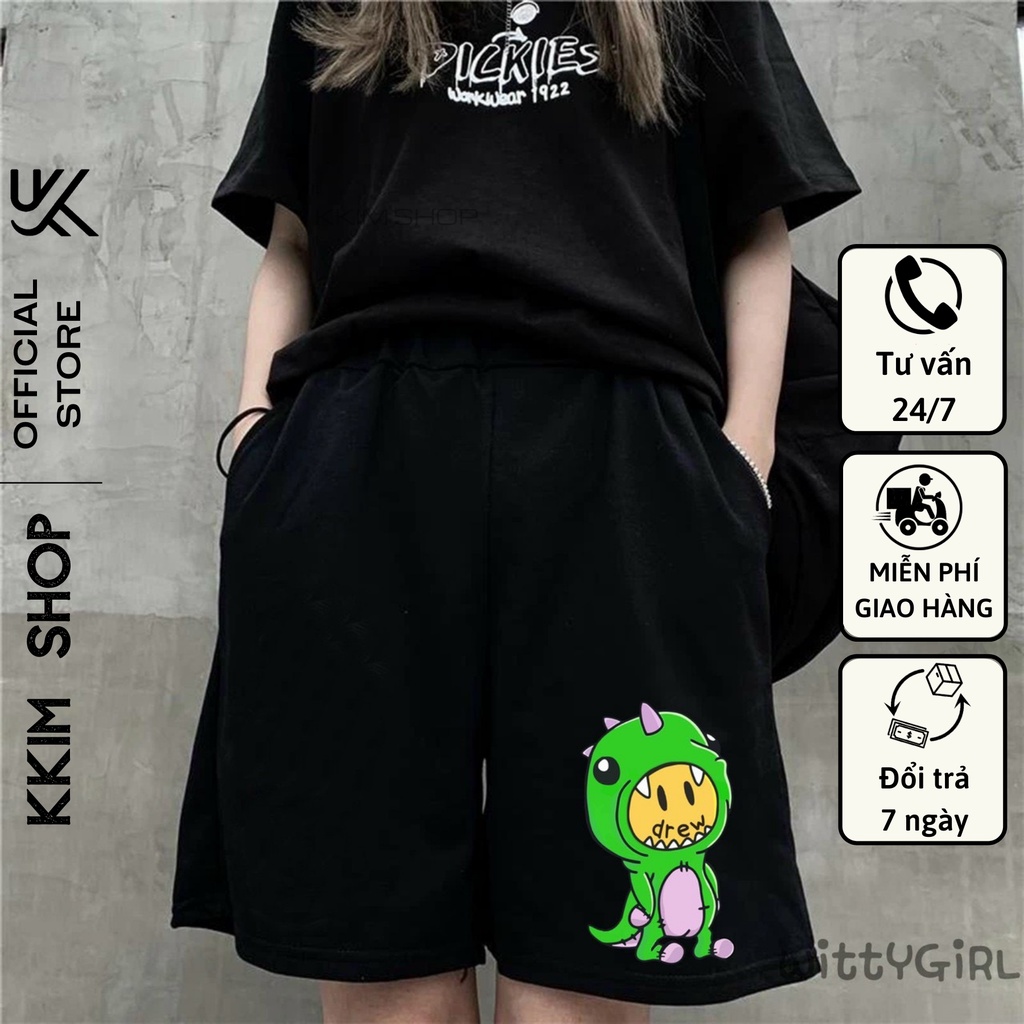 QUẦN SHORT DREW HOUSE Nam Nữ, chất thun Poly 2 da, đùi thể thao, cộc ngắn form rộng unisex. kkim shop