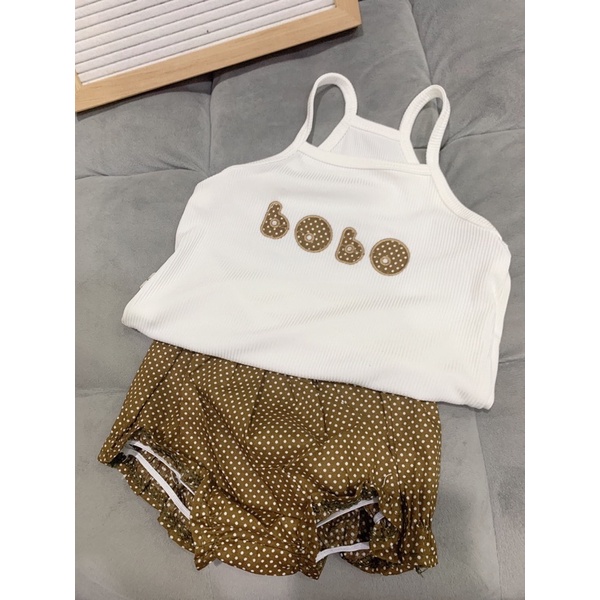 SETG15 Bộ Bé Gái Áo Thun Tăm Quần Bo Chun Chấm Bi Cho Bé 6kg Đến 16kg