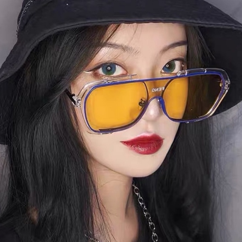 (HENGHA) Kính Mát Thời Trang Phương Tây Oversized Chống Nắng Lái Xe
