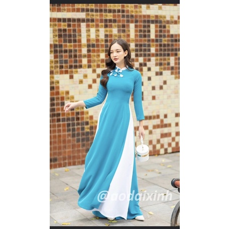 Áo dài thiết kế 4 tà hoa đính nổi ÁO_DÀI_THANH_PHONG